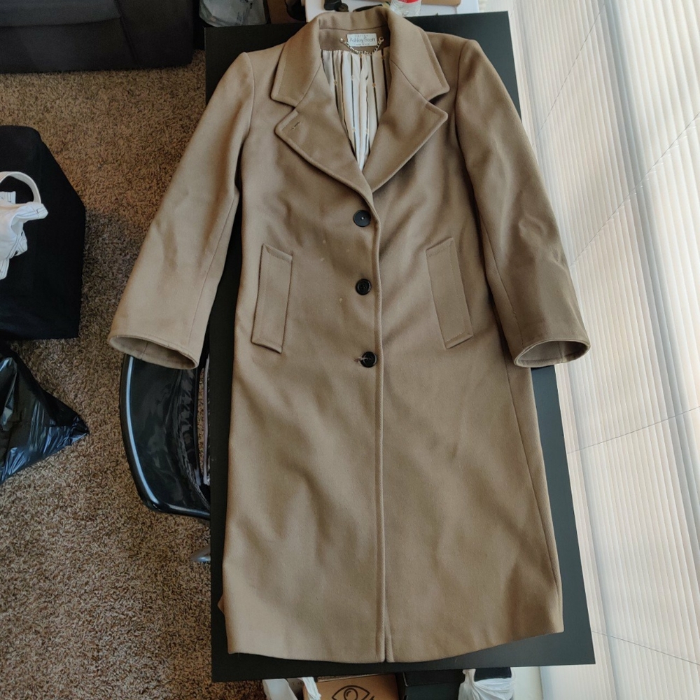 Vintage Beige Wool Coat - Petite